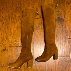 Cognac Over the Knee Boots